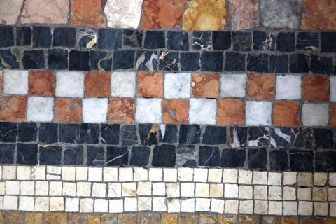 Mosaic surface with multicolored rectangular elements 写真素材