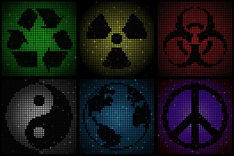 Mosaic symbols Stock Illustration