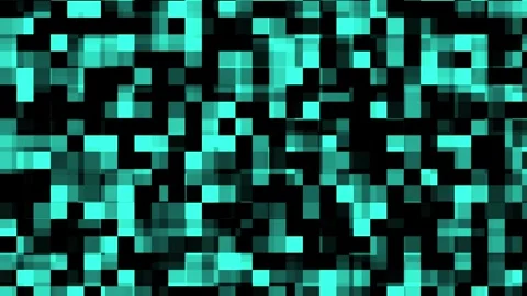 Mosaic texture animation with cyan pixels. Mosaic texture abstract digital .. Stock Footage 337622518