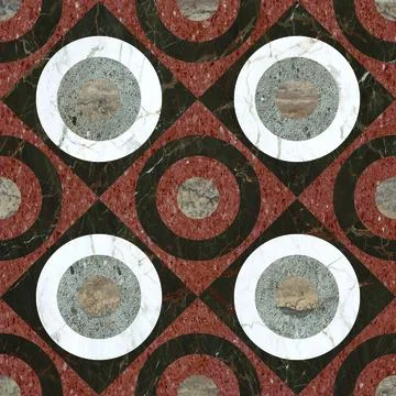 Mosaic texture, marble floor seen through kaleidoscope. Digital art design... Stock Photos