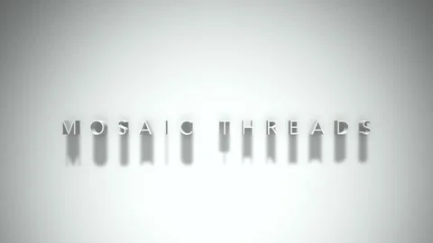 MOSAIC THREADS 3D title animation with shadows on a white background Stock Footage 296786537