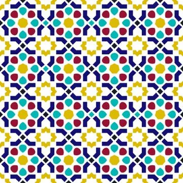 Mosaic tile arabic seamless pattern background Stock Illustration