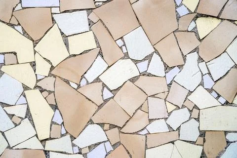 Mosaic Tile Texture Background with Geometric Ceramic Pieces Stock Photos