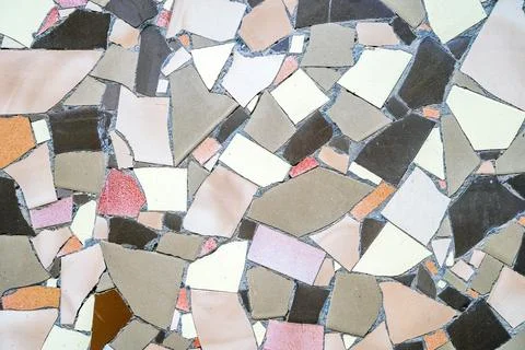 Mosaic Tile Texture Background with Geometric Ceramic Pieces Stock Photos