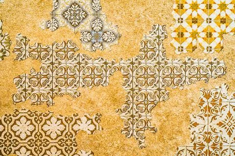 Mosaic Tile Texture. Marble Surface. Damask Seamless Pattern. Abstract Art... Stock Photos