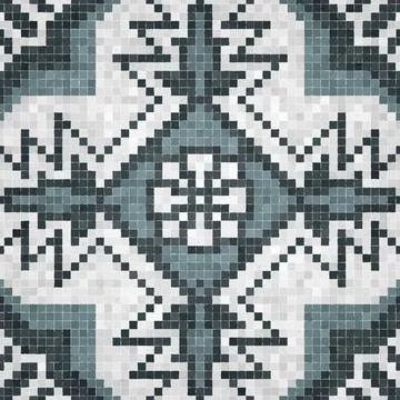 Mosaic tiles background, seamless vector pattern Stockillustratie
