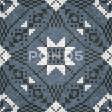 Mosaic tiles background, seamless vector pattern Illustrazione stock