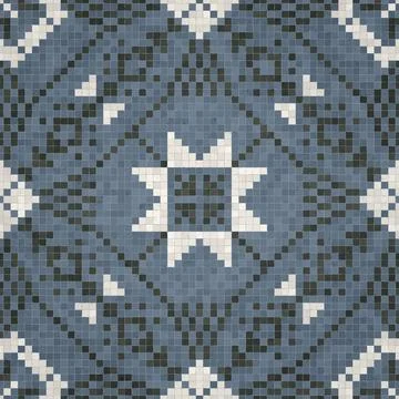 Mosaic tiles background, seamless vector pattern Illustrazione stock