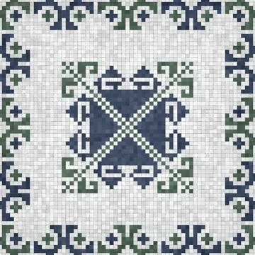 Mosaic tiles background, seamless vector pattern Stock Illustration