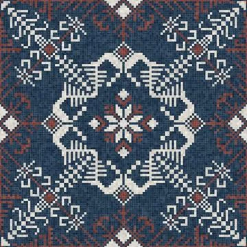 Mosaic tiles background, seamless vector pattern Illustrazione stock