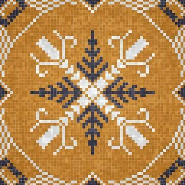 Mosaic tiles background, seamless vector pattern Illustrazione stock