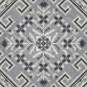 Mosaic tiles background, seamless vector pattern Illustrazione stock