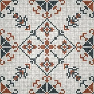 Mosaic tiles background, seamless vector pattern Illustrazione stock