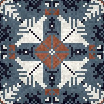 Mosaic tiles background, seamless vector pattern Illustrazione stock