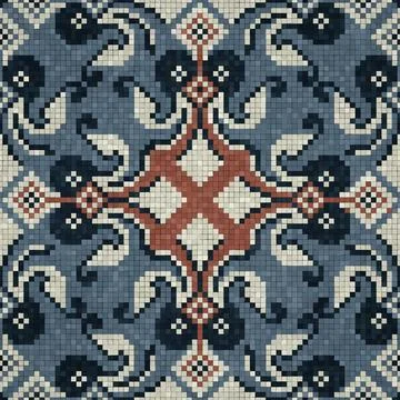 Mosaic tiles background, seamless vector pattern イラスト素材