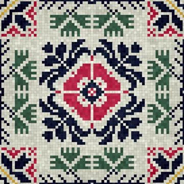 Mosaic tiles background, seamless vector pattern Illustrazione stock