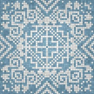 Mosaic tiles background, seamless vector pattern Stock Illustration