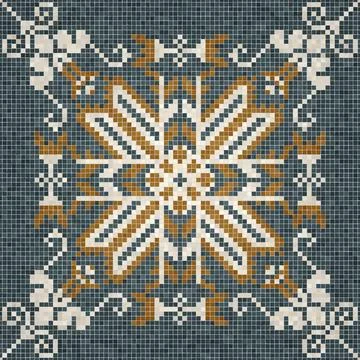 Mosaic tiles background, seamless vector pattern Illustrazione stock
