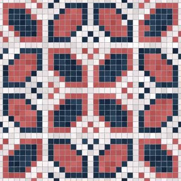 Mosaic tiles background, seamless vector pattern Illustrazione stock