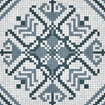 Mosaic tiles background, seamless vector pattern Stock Illustration