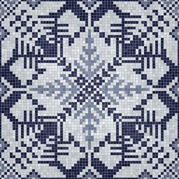 Mosaic tiles background, seamless vector pattern イラスト素材