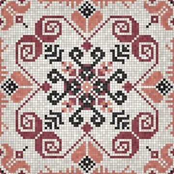 Mosaic tiles background, seamless vector pattern Illustrazione stock