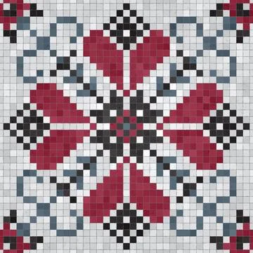 Mosaic tiles background, seamless vector pattern イラスト素材
