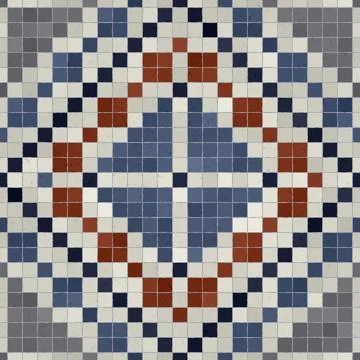 Mosaic tiles background, seamless vector pattern Illustrazione stock