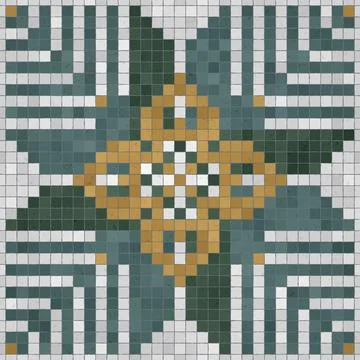 Mosaic tiles background, seamless vector pattern Stock Illustration