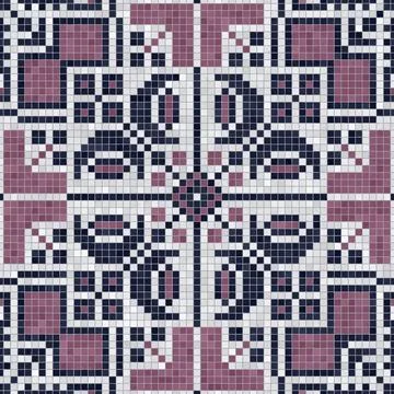 Mosaic tiles background, seamless vector pattern Illustrazione stock