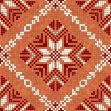 Mosaic tiles background, seamless vector pattern Illustrazione stock