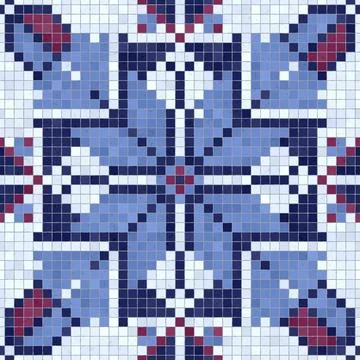 Mosaic tiles background, seamless vector pattern Stock Illustration