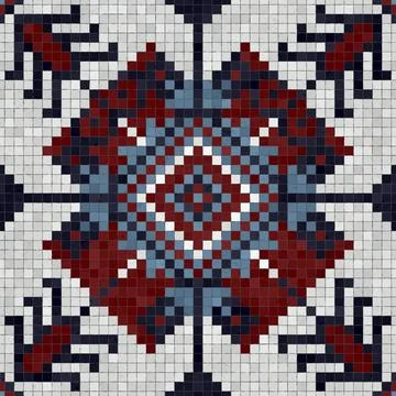 Mosaic tiles background, seamless vector pattern Stock Illustration