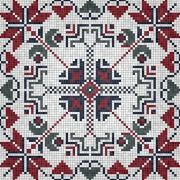 Mosaic tiles background, seamless vector pattern Illustrazione stock