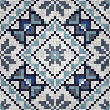 Mosaic tiles background, seamless vector pattern Stock Illustration