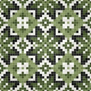Mosaic tiles background, seamless vector pattern Illustrazione stock