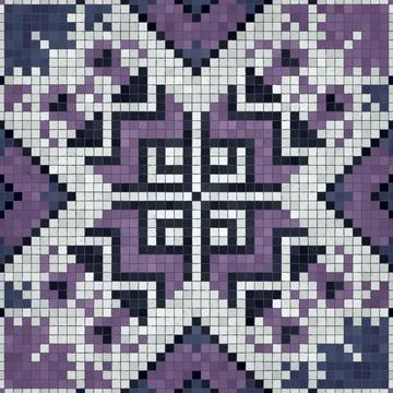 Mosaic tiles background, seamless vector pattern Illustrazione stock