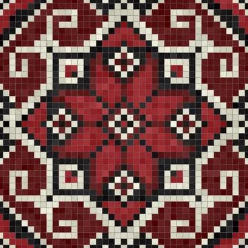 Mosaic tiles background, seamless vector pattern 스톡 사진
