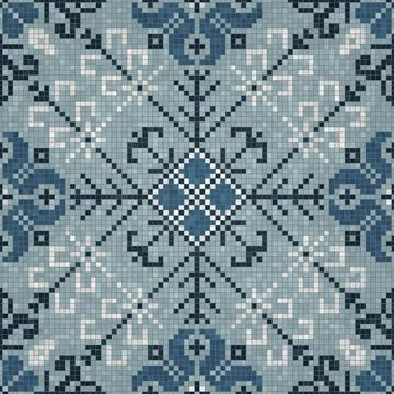 Mosaic tiles background, seamless vector pattern 스톡 사진