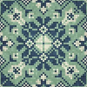 Mosaic tiles background, seamless vector pattern Foto stock