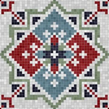 Mosaic tiles background, seamless vector pattern Foto stock
