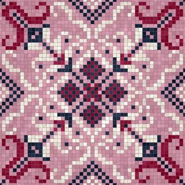 Mosaic tiles background, seamless vector pattern 스톡 사진