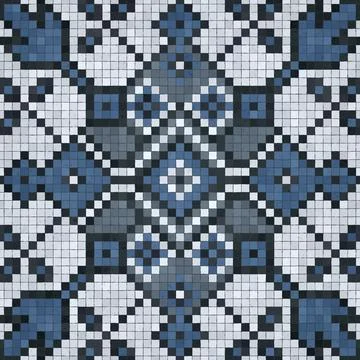 Mosaic tiles background, seamless vector pattern Stock Photos