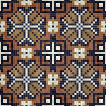 Mosaic tiles background, seamless vector pattern Stock Photos