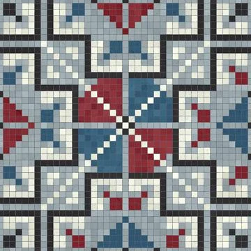 Mosaic tiles background, seamless vector pattern Stock Photos