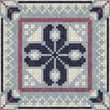 Mosaic tiles background, seamless vector pattern Foto stock