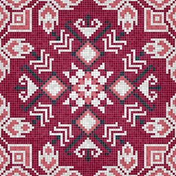 Mosaic tiles background, seamless vector pattern 스톡 사진