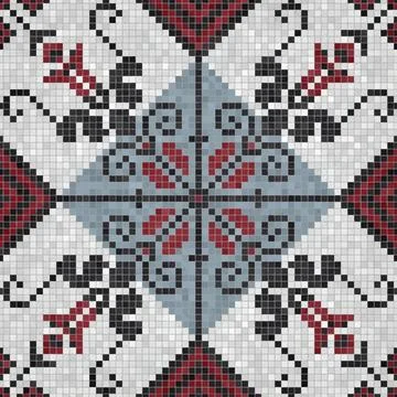 Mosaic tiles background, seamless vector pattern Foto stock