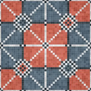 Mosaic tiles background, seamless vector pattern 스톡 사진