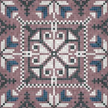 Mosaic tiles background, seamless vector pattern 写真素材